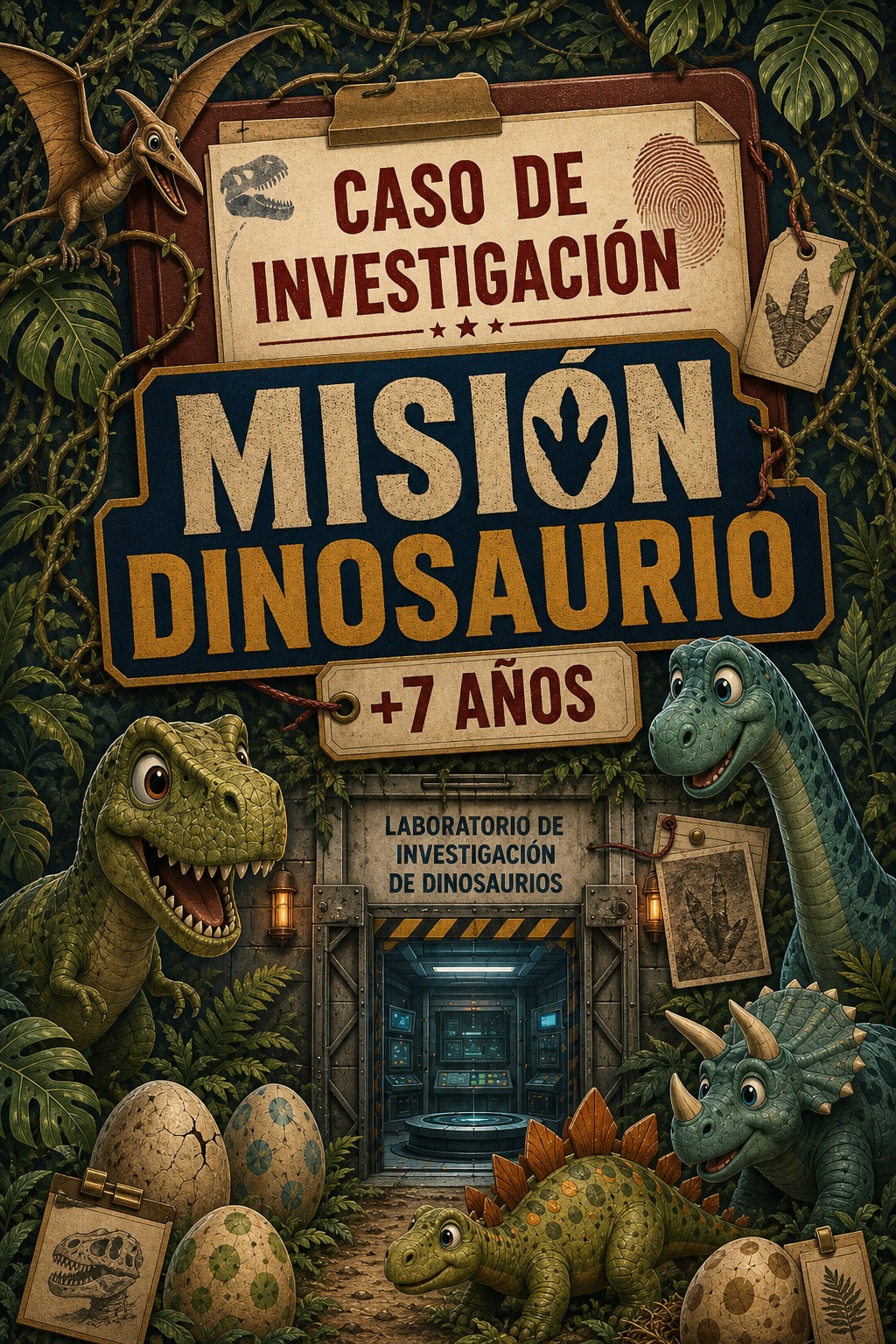 Portada del caso Misión Dinosaurio
